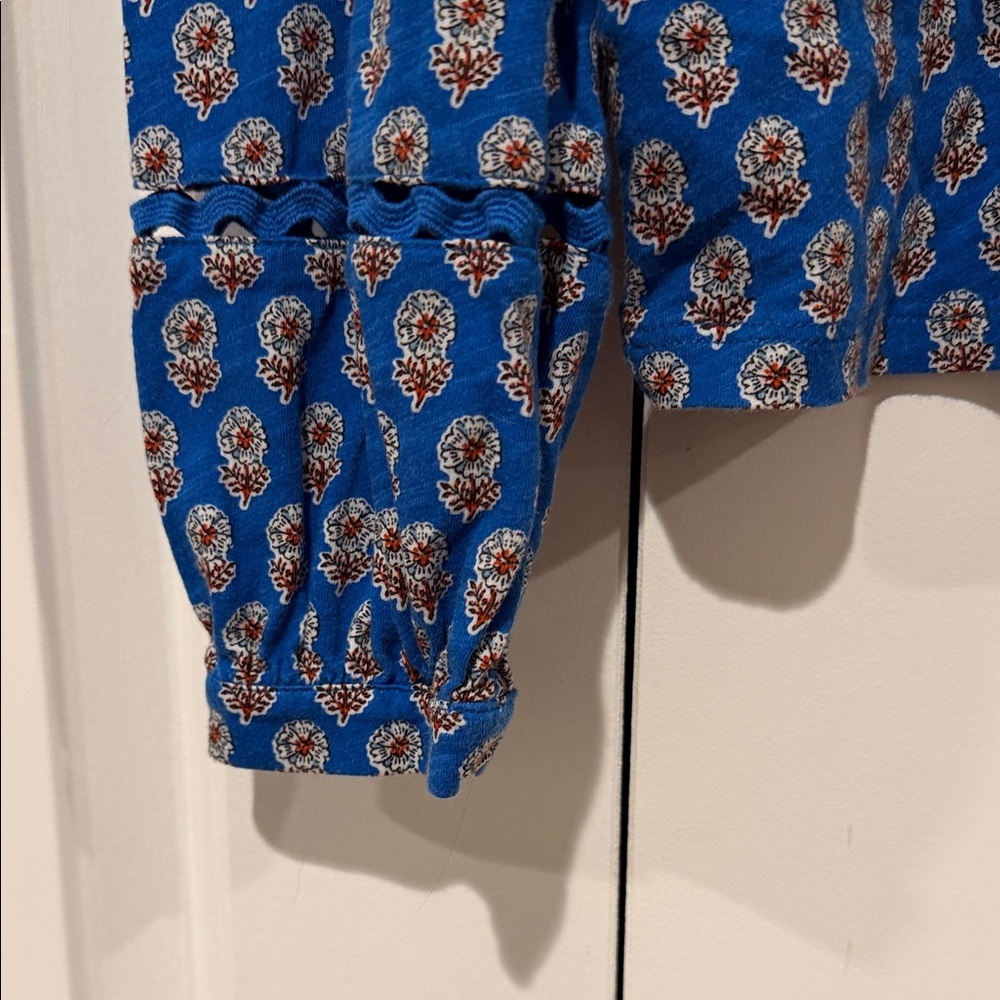 Boden Blue Patterned Blouse 10 - image 3